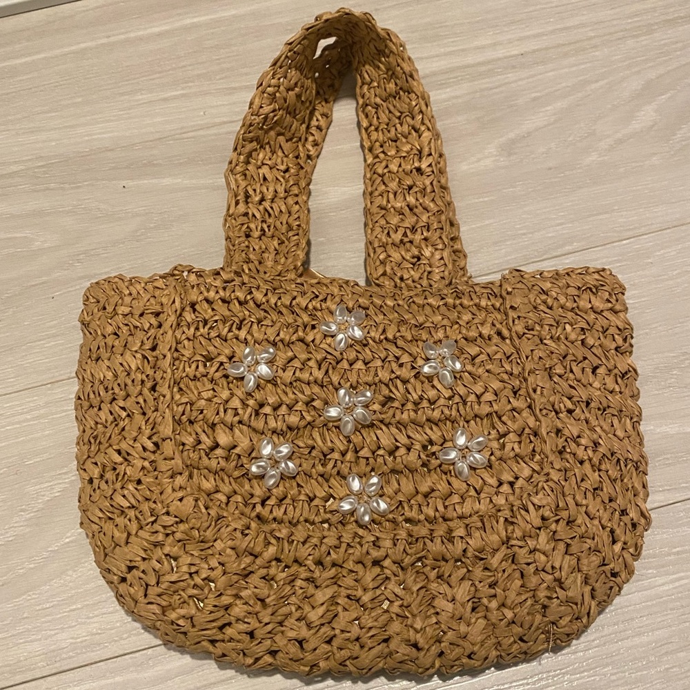 Beaded Wicker / Crocheted Purse / Handbag
